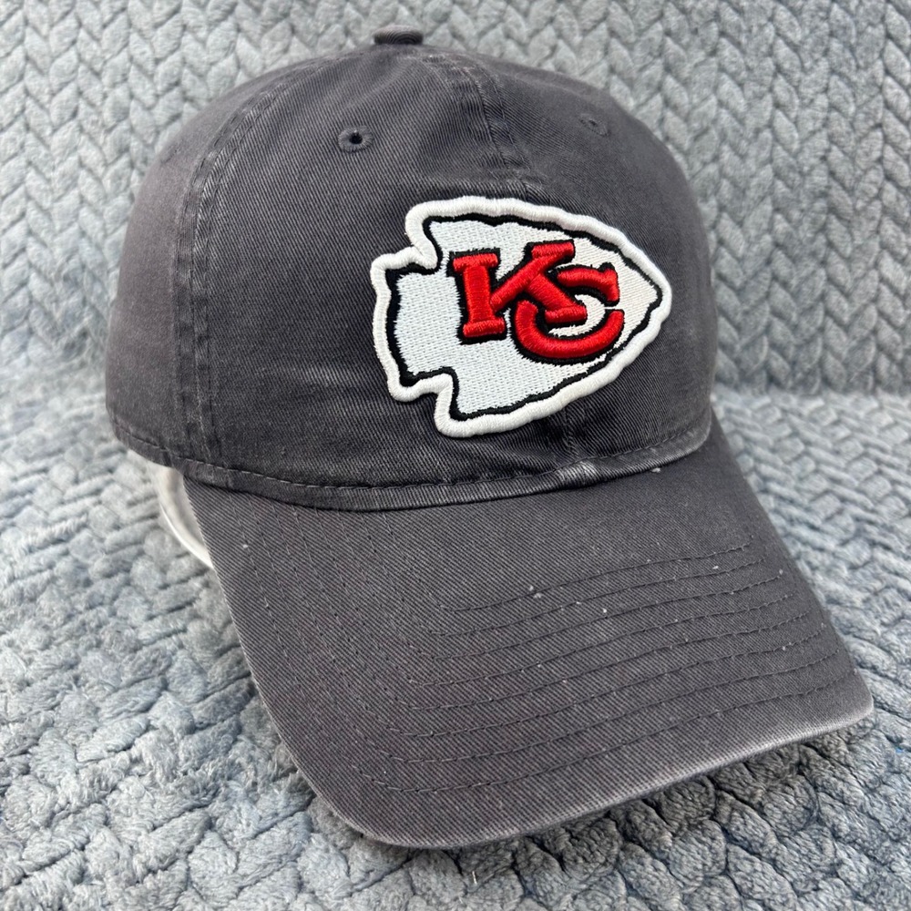 KC Chiefs Arrowhead Logo Mens Gray New Era Hat 9TWENTY Relaxed Fit Cap OSFM